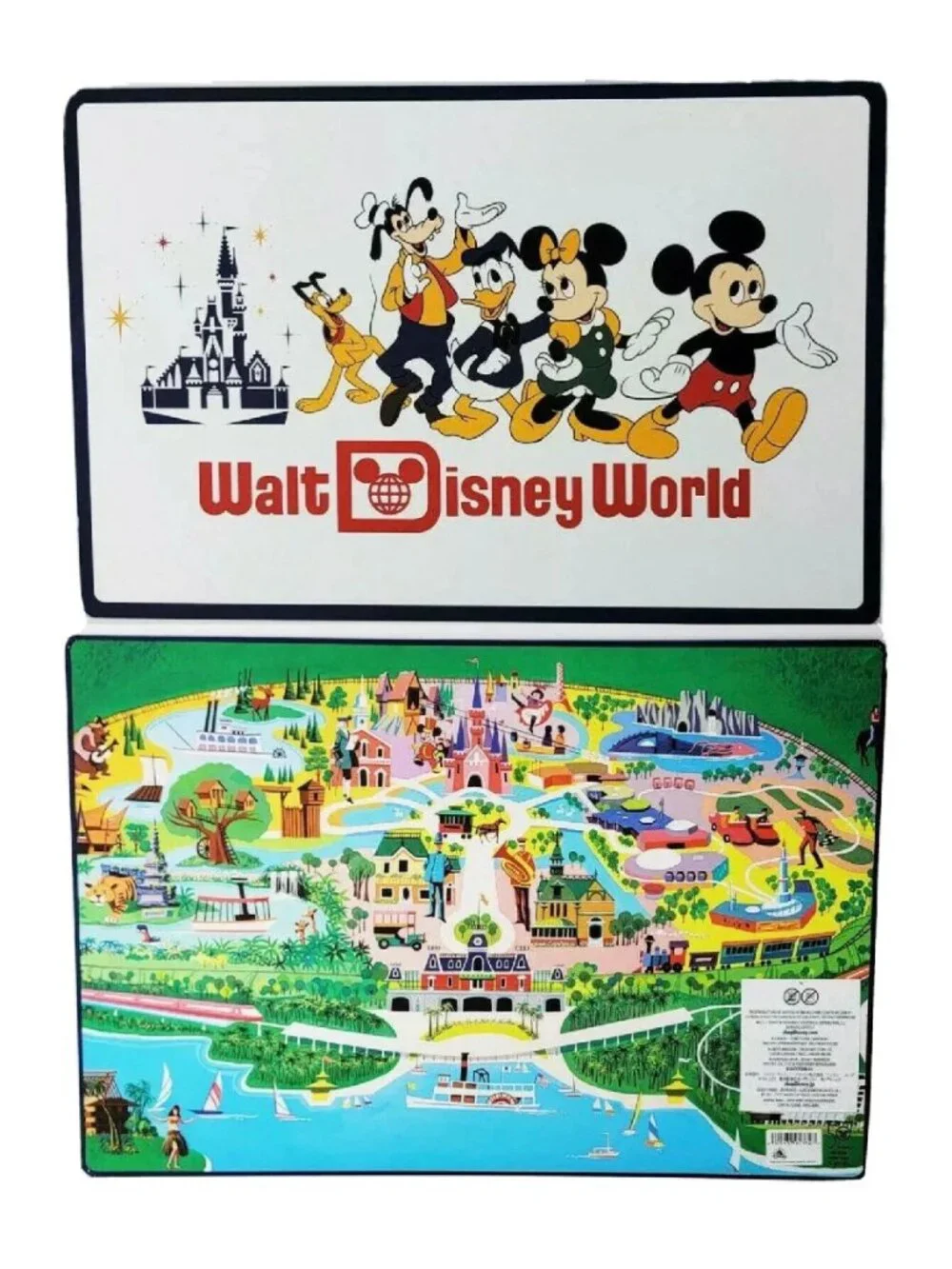 SET OF 2 Walt Disney World 50th Anniversary Magic Kingdom Map Place Mats New NIB